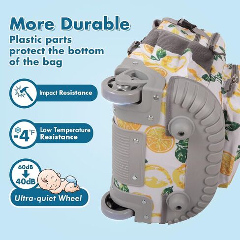Tilami Rolling Backpack for Kids 19 inch with Lunch Bag Wheeled Laptop Backpack,Lemon in Kuwait