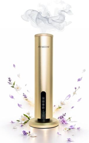 Waterless Fragrance Oil Diffuser Gold, 120ml Smart Timer, Bluetooth & Manual Control, Whisper Quiet Rechargeable Aroma Machine for Home Office Spa Hotel - 1500sqft - Fragrance Not Included in Saudi Arabia