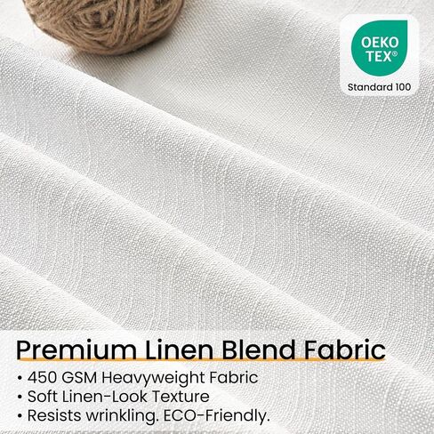 Topfinel Pinch Pleated Curtains Blackout 84 Inch 2 Panels Set, Dual Layer Natural Linen 100% Blackout Panels for Bedroom Living Room, Neutral Farmhouse Aesthetic Beige White Drapes 40" W*84" L in Saudi Arabia