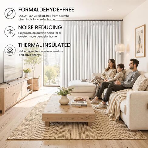 Topfinel Pinch Pleated Curtains Blackout 84 Inch 2 Panels Set, Dual Layer Natural Linen 100% Blackout Panels for Bedroom Living Room, Neutral Farmhouse Aesthetic Beige White Drapes 40" W*84" L in Saudi Arabia