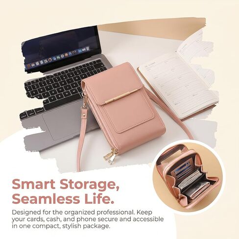 Anti Theft Leather Bag, Touch Screen Crossbody Phone Purse for Women, Small Cell Phone Purse Wallet with RFID Blocking in Kuwait