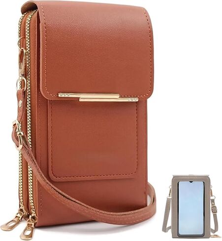 Anti Theft Leather Bag, Touch Screen Crossbody Phone Purse for Women, Small Cell Phone Purse Wallet with RFID Blocking in Kuwait