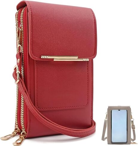 Anti Theft Leather Bag, Touch Screen Crossbody Phone Purse for Women, Small Cell Phone Purse Wallet with RFID Blocking in Kuwait