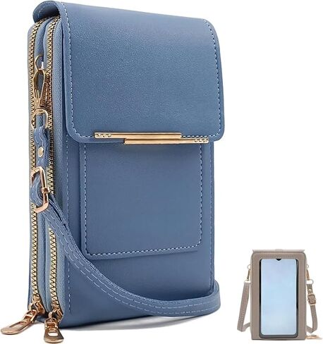 Anti Theft Leather Bag, Touch Screen Crossbody Phone Purse for Women, Small Cell Phone Purse Wallet with RFID Blocking in Kuwait
