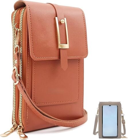 Anti Theft Leather Bag, Touch Screen Crossbody Phone Purse for Women, Small Cell Phone Purse Wallet with RFID Blocking in Kuwait