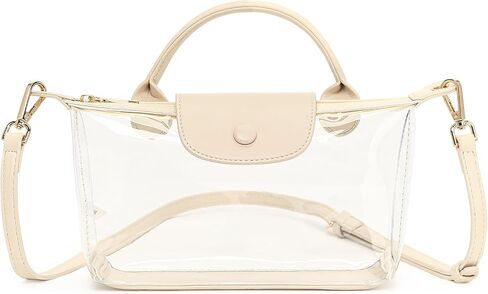 FALAN MULE Clear Crossbody Bag Stadium Approved Leather Purse Bag for Concerts Sports Festivals in Saudi Arabia