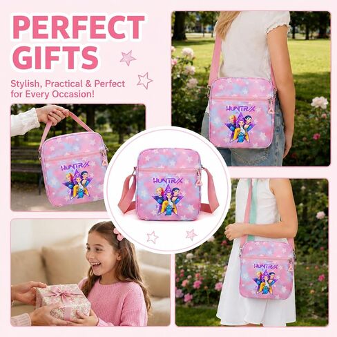 Kawaii Crossbody Bag with Adjustable Shoulder Straps Cute Shoulder Bag with Zipper for Girl Women Birthday Gifts in Kuwait