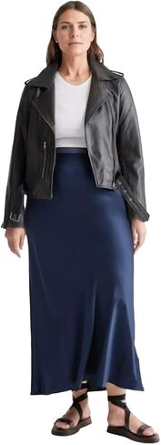 Elegant High-Waist Midi Skirt - Satin A-Line for Office (3 Colors) in Saudi Arabia