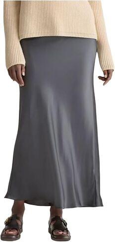 Elegant High-Waist Midi Skirt - Satin A-Line for Office (3 Colors) in Kuwait
