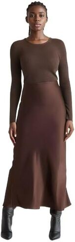 Elegant High-Waist Midi Skirt - Satin A-Line for Office (3 Colors) in Kuwait