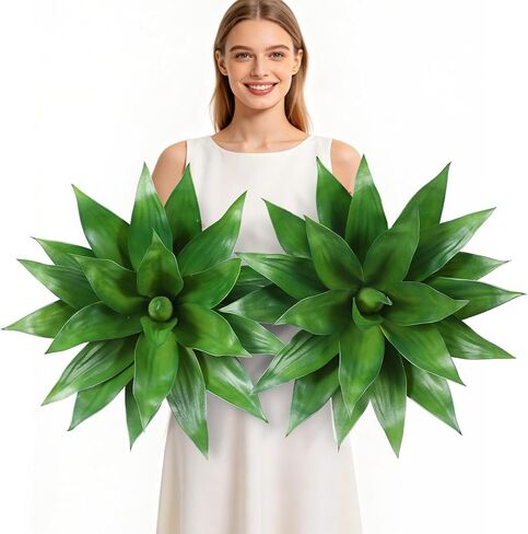 Wertuirk 28 Inch Artificial Agave Plant Set of 2, Realistic Faux Succulents with Vibrant Color, UV Resistant Fall Fake Plants for Indoor Outdoor, Home, Garden Decor (Red×2, Extra Large) in Saudi Arabia