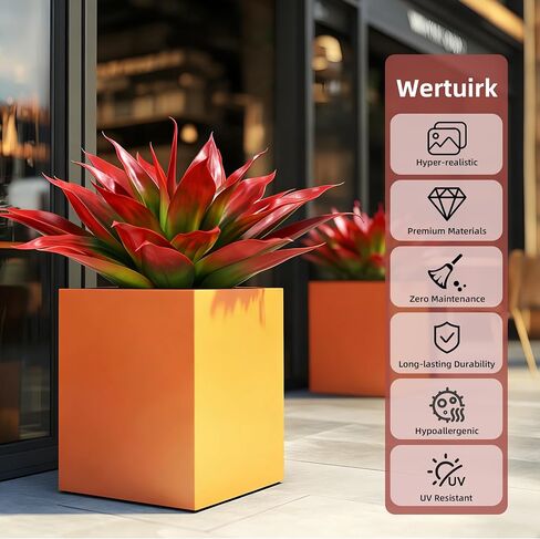 Wertuirk 28 Inch Artificial Agave Plant Set of 2, Realistic Faux Succulents with Vibrant Color, UV Resistant Fall Fake Plants for Indoor Outdoor, Home, Garden Decor (Red×2, Extra Large) in Saudi Arabia