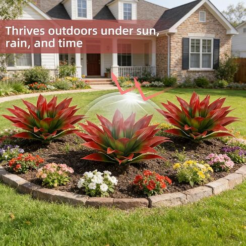 Wertuirk 28 Inch Artificial Agave Plant Set of 2, Realistic Faux Succulents with Vibrant Color, UV Resistant Fall Fake Plants for Indoor Outdoor, Home, Garden Decor (Red×2, Extra Large) in Saudi Arabia