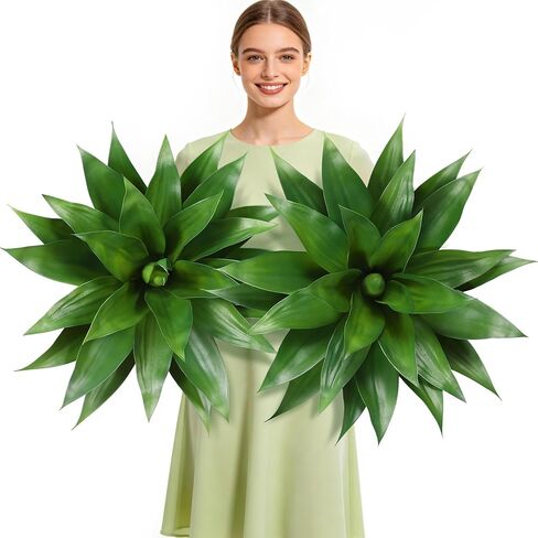 Wertuirk 28 Inch Artificial Agave Plant Set of 2, Realistic Faux Succulents with Vibrant Color, UV Resistant Fall Fake Plants for Indoor Outdoor, Home, Garden Decor (Red×2, Extra Large) in Saudi Arabia