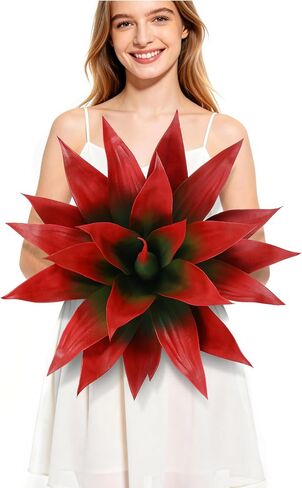 Wertuirk 28 Inch Artificial Agave Plant Set of 2, Realistic Faux Succulents with Vibrant Color, UV Resistant Fall Fake Plants for Indoor Outdoor, Home, Garden Decor (Red×2, Extra Large) in Saudi Arabia
