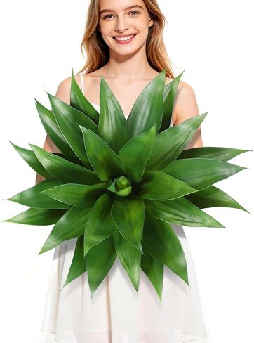 Wertuirk 28 Inch Artificial Agave Plant Set of 2, Realistic Faux Succulents with Vibrant Color, UV Resistant Fall Fake Plants for Indoor Outdoor, Home, Garden Decor (Red×2, Extra Large) in Saudi Arabia