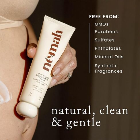 Revitalizing Stretch Mark Cream, Ultra-Hydrating Stretch Mark Cream for Pregnancy, Postpartum and Pregnancy Essentials, Vegan Cream with Vanistryl, Shea Butter, and Macadamia Oil, 100 g - Nēmah in Kuwait