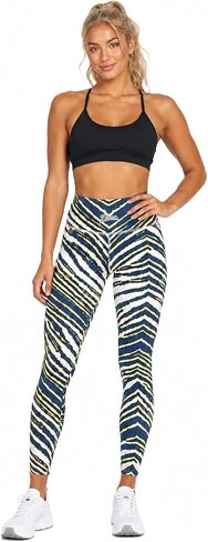سروال Zubaz النسائي - حمار وحشي متعدد الألوان وأنماط مجردة، سروال مطاطي للاسترخاء والتدريبات والارتداء اليومي in Kuwait