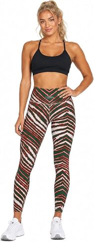 سروال Zubaz النسائي - حمار وحشي متعدد الألوان وأنماط مجردة، سروال مطاطي للاسترخاء والتدريبات والارتداء اليومي in Kuwait