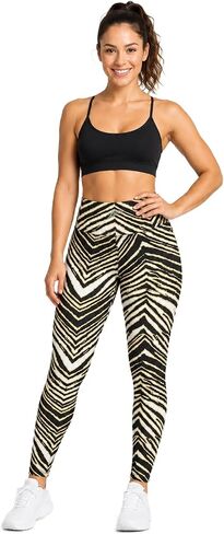 سروال Zubaz النسائي - حمار وحشي متعدد الألوان وأنماط مجردة، سروال مطاطي للاسترخاء والتدريبات والارتداء اليومي in Kuwait