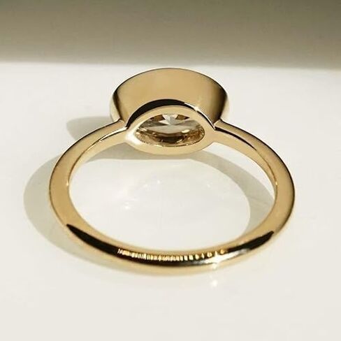 YashJewelArt 2.50 قيراط بيضاوي الشكل تم إنشاؤه في مختبر الماس الشرقي والغربي، خاتم خطوبة زفاف نسائي 14 قيراط مطلي بالذهب الأصفر 925 فضة استرلينية in Kuwait