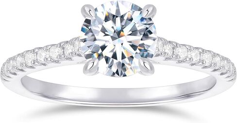 14K White Gold 1 Carat Round Cut Moissanite Rings 14K Gold Hidden Halo Engagement Ring 1CT Round Brilliant Cut Moissanite Engagement Ring in Saudi Arabia