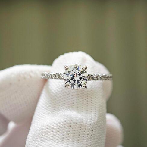 14K White Gold 1 Carat Round Cut Moissanite Rings 14K Gold Hidden Halo Engagement Ring 1CT Round Brilliant Cut Moissanite Engagement Ring in Saudi Arabia