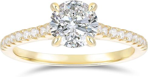 14K White Gold 1 Carat Round Cut Moissanite Rings 14K Gold Hidden Halo Engagement Ring 1CT Round Brilliant Cut Moissanite Engagement Ring in Saudi Arabia
