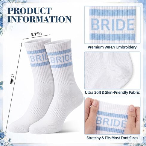 Unittype 2 Pack Bride to Be Gift Pearl Rhinestone Slippers Something Blue Socks for Bachelorette Wedding Bridal Shower Gift in Kuwait