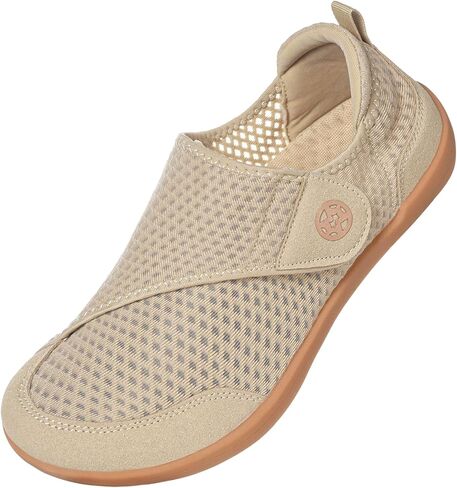 Sisttke Diabetic Shoes for Women Wide Width Diabetic Slippers with Arch Support Cozy Orthopedic Swollen Feet Shoes Breathable Barefoot House Slippers for Arthritis Edema,Khaki,9 Wide Women in Saudi Arabia