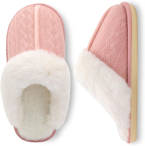 Slippers for Women Soft Warm House Shoes Memory Foam Fuzzy Slippers Slip On for Indoor Outdoor in Saudi Arabia