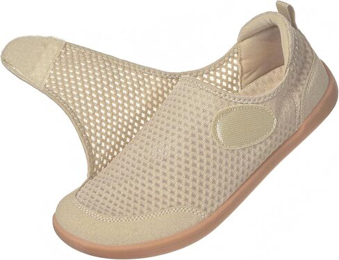 Sisttke Diabetic Shoes for Women Wide Width Diabetic Slippers with Arch Support Cozy Orthopedic Swollen Feet Shoes Breathable Barefoot House Slippers for Arthritis Edema,Khaki,9 Wide Women in Saudi Arabia