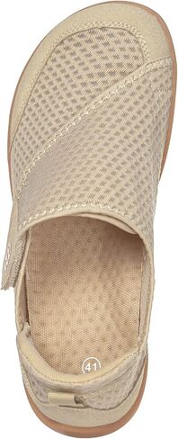 Sisttke Diabetic Shoes for Women Wide Width Diabetic Slippers with Arch Support Cozy Orthopedic Swollen Feet Shoes Breathable Barefoot House Slippers for Arthritis Edema,Khaki,9 Wide Women in Saudi Arabia
