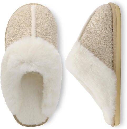 Slippers for Women Soft Warm House Shoes Memory Foam Fuzzy Slippers Slip On for Indoor Outdoor in Saudi Arabia