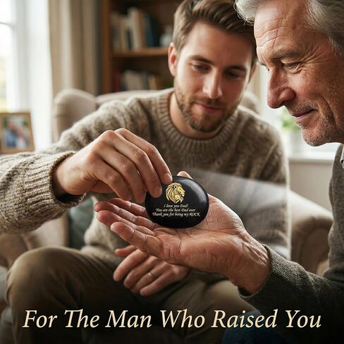 for Dad, Engraved Natural Stone “Dad Rock" Keepsake, Birthday Present from Daughter Son, Rock Gifts for Men, Unique Father Present with Card & Box, Grandpa Keepsake in Saudi Arabia
