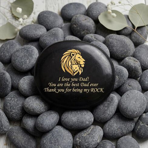 for Dad, Engraved Natural Stone “Dad Rock" Keepsake, Birthday Present from Daughter Son, Rock Gifts for Men, Unique Father Present with Card & Box, Grandpa Keepsake in Saudi Arabia