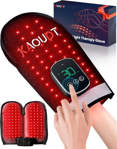 Cordless Red Light Therapy Glove for Hand, 5000mAh Rechargeable Dual-Sided 112 LEDs 660nm&850nm Infrared Light Therapy Device for Hand Fingers Wrist Joint Pain Relief (Black) in Saudi Arabia