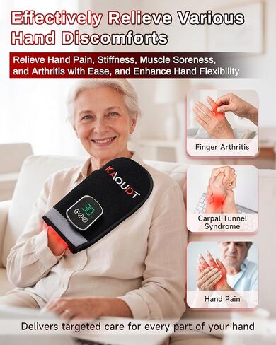 Cordless Red Light Therapy Glove for Hand, 5000mAh Rechargeable Dual-Sided 112 LEDs 660nm&850nm Infrared Light Therapy Device for Hand Fingers Wrist Joint Pain Relief (Black) in Saudi Arabia