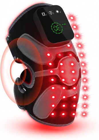 Red Light Therapy Knee Massager 660nm & 850nm, Heated Vibration Knee Brace Cordless Rechargeable 5000mAh, Timer & Pulse Modes for Knee Elbow Shoulder Joint Comfort Support Device in Saudi Arabia