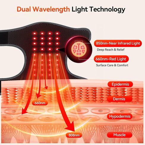 Red Light Therapy Knee Massager 660nm & 850nm, Heated Vibration Knee Brace Cordless Rechargeable 5000mAh, Timer & Pulse Modes for Knee Elbow Shoulder Joint Comfort Support Device in Saudi Arabia