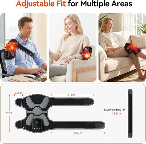 Red Light Therapy Knee Massager 660nm & 850nm, Heated Vibration Knee Brace Cordless Rechargeable 5000mAh, Timer & Pulse Modes for Knee Elbow Shoulder Joint Comfort Support Device in Saudi Arabia