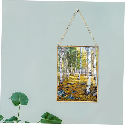 Sosoport Hanging Glass Photo Frame with Copper Accents Decorative Specimen Holder for Wall Display for Home Cafes and Unique Spaces for Friends and Family in Saudi Arabia