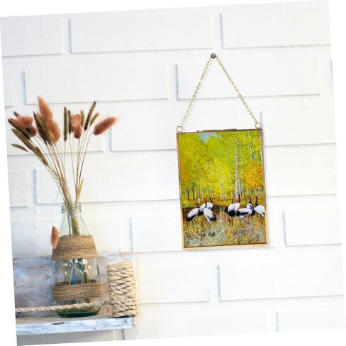 Sosoport Hanging Glass Photo Frame with Copper Accents Decorative Specimen Holder for Wall Display for Home Cafes and Unique Spaces for Friends and Family in Saudi Arabia
