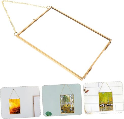 Sosoport Hanging Glass Photo Frame with Copper Accents Decorative Specimen Holder for Wall Display for Home Cafes and Unique Spaces for Friends and Family in Saudi Arabia