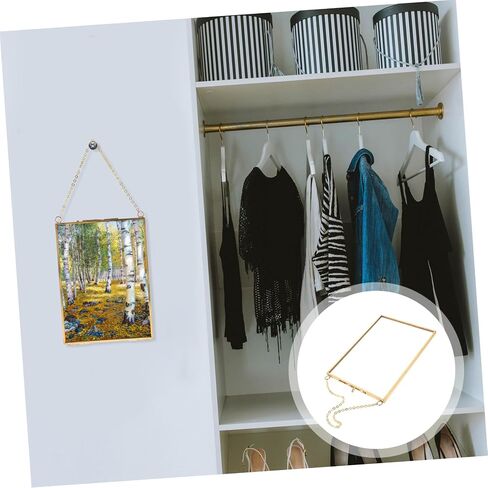 Sosoport Hanging Glass Photo Frame with Copper Accents Decorative Specimen Holder for Wall Display for Home Cafes and Unique Spaces for Friends and Family in Saudi Arabia