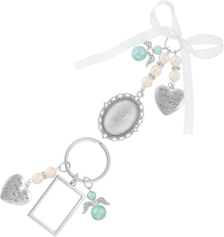 Vaguelly 2pcs DIY Photo Frame Pendant Settings for Wedding Bouquets Memorial Photo Charms Fashionable Picture Holders for Commemoration and Unique DIY Decor in Kuwait