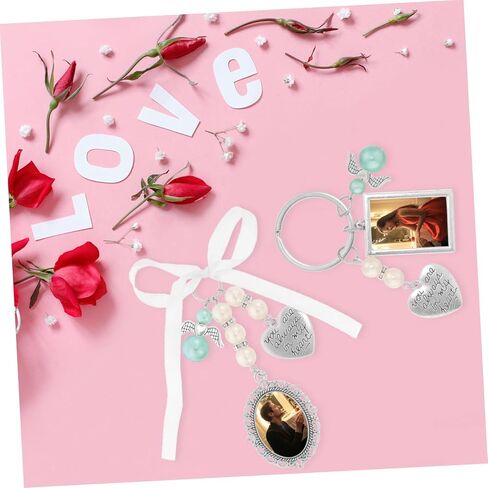 Vaguelly 2pcs DIY Photo Frame Pendant Settings for Wedding Bouquets Memorial Photo Charms Fashionable Picture Holders for Commemoration and Unique DIY Decor in Kuwait