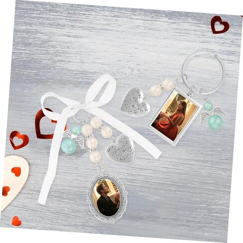 Vaguelly 2pcs DIY Photo Frame Pendant Settings for Wedding Bouquets Memorial Photo Charms Fashionable Picture Holders for Commemoration and Unique DIY Decor in Kuwait