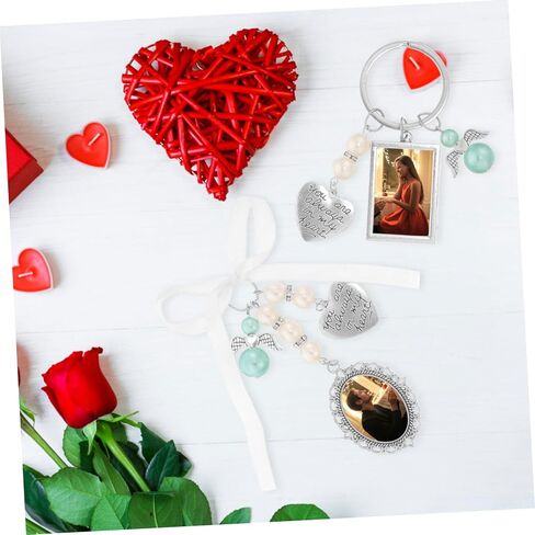 Vaguelly 2pcs DIY Photo Frame Pendant Settings for Wedding Bouquets Memorial Photo Charms Fashionable Picture Holders for Commemoration and Unique DIY Decor in Kuwait