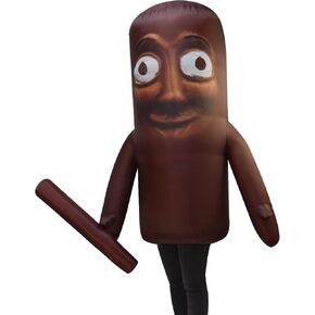 Inflatable Tung Costume, Halloween Funny Wooden Stick Man Blow Up Inflatable Cosplay Outfit in Kuwait